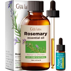 Gya Labs Rosemary Oil for Hair - Huge 4 Fl Oz - 100% Natural Rosemary Oil for Hair, Skin & Scalp, Diffuser & Candle Making Scent - with 5 ml Deep Revival Argan Oil for Hair