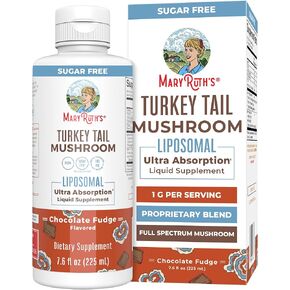 Turkey Tail Mushroom Supplement by MaryRuth's | Ultra Absorption Liposomal | Full Spectrum Mushroom | 200mg Beta-Glucans Per Serving | Vegan | 7.6 oz | 15 Servings
