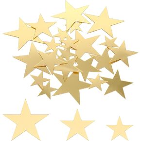 40 Pcs Star Wall Decals Gold Star Acrylic Mirror Wall Stickers 3 Sizes Mirror Wall Decals Removable Wall Decor Stickers for Bedroom Living Room Baby Nursery DIY Wall Decoration