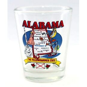 Alabama State Elements Map Shot Glass JKS