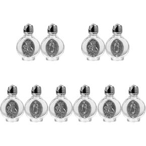 jojofuny 10 pcs Glass Holy Water Bottle Cap Pour Refillable Plastic Container Portable Perfume Bottle