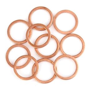 M14 Copper Washers Flat Ring Sump Plug Oil Seal Gasket Sealing Fitting Washers M14 x 18 x 1.5mm(10 Pieces)