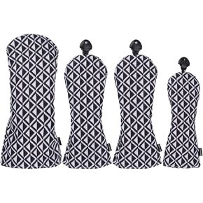 Andux 4Pack/Set Golf 460cc Driver Fairway Woods Hybrids Club Head Covers with Artistic Pattern