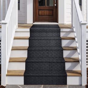 iCustomRug Marathon Weather Warrior Heavy Duty Interior/Exterior Utility Carpet Runner, Non-Slip Rubber Backing, for Entrance, Hallway, Residential or Commercial Spaces 3' x 10' Black