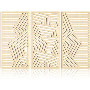Anyzal 3 piece Large Mountain Wood Wall Art 16 * 32 Inch Framed Abstract Forest Sun Wall Sculpture Nature Wilderness Landscape Artwork for Living room Bedroom Office