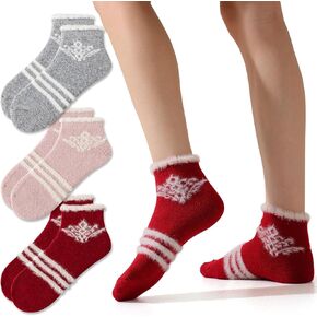 Merino Wool Low Ankle Socks For Women Knit Warm Fuzzy Socks Casual Home Socks Winter