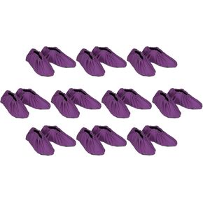 PATIKIL 10 Pairs Shoe & Boot Covers, Reusable Cotton Non-Slip Shoe Covers Washable Breathable Boot Shoe Covers for Indoors Household Laboratory, Rose Red
