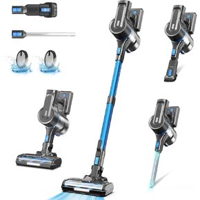 Cordless Vacuum Cleaner, Powerful Suction Vacuum with 40Kpa 500W Brushless Motor, Lightweight Stick Vacuum Cleaner Max 45 Min Runtime for Carpet and Hard Floor Pet Hair (Blue)
