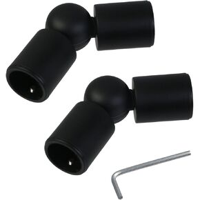 Oedema Curtain Rods Corner Connector Stainless Steel Elbow Connector 0.98" Inner Dia, Adjustable Windows Rod Corner Pack of 2
