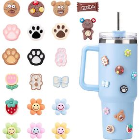 3D Stickers for Kids Stanley Cup, 20PCS Cute Flower Dessert Heart Three-Dimensional Stickers for Simple Modern, YETI,BrüMate,Reduce,Meoky, BJPKPK Tumblers