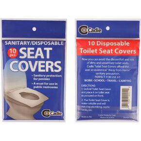 Disposable Paper Toilet Seat Covers - Flushable and Hygienic Travel Paper Potty Barrier for Urinating in Public Hotel, Stations, Restaurants, Plane, Mall, Office Resealable | 6 Pack (60Count) By Cadie