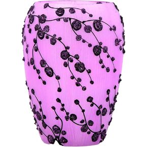 Handpainted Glass Vase for Flowers | Painted Art Violet Glass Vase | Gift for her | Interior Design Home Room Decor | Table vase 8 inch