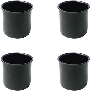 GSHLLO 4 Pcs Black Metal Candle Cups Round Candlestick Holders Candle Drip Catchers Protectors Decorative Tea Light Stand for Lamp or Candle Making