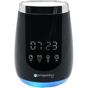 PureGuardian Diffuser for Essential Oils, Ultrasonic, Cool Mist, Aromatherapy Creates Relaxing Environment, Optional Night Light, Alarm Clock, Timer, Up to 5-8 Hours, SPA260