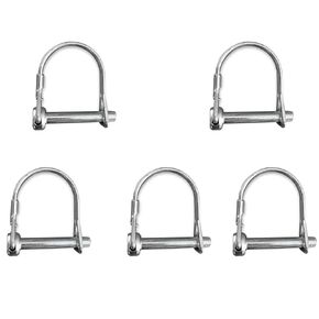 5Pcs Wire Lock Pin 6mm x 55mm Shaft Locking Pin Hitch Pin with Round Arch Safety Coupler Pin for Farm Trailers Lawn Garden