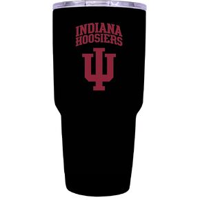 R and R Imports Indiana Hoosiers 24 oz Black Insulated Stainless Steel Tumbler Officially Licensed Collegiate Product