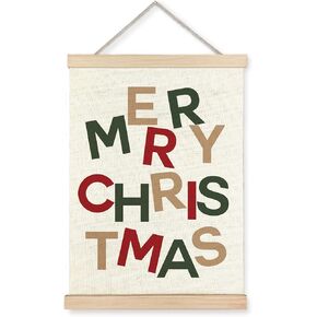 Jvpke Christian Christmas Decor, Christmas Tree Wall Decor, Christmas Bible Verse Scripture Wall Art With Wooden Poster Hanger, Merry Christmas Wall Decor, Christmas Wall Decorations, 12x16 Inches