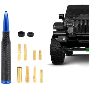 Universal Carbon Fiber 50 Cal Bullet Antenna,Fits for All Chevy GMC Ford Jeep Dodge Toyota 5.5" AM/FM Radio Antenna Replacement for All truck SUV Car Accessories…