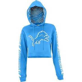 Zubaz NFL Women's Zebra Team Logo Crop Top Hoodie