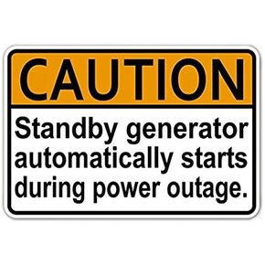3 Pack - Caution Sign Industrial Standby Generator Starts Vinyl Decal Bumper Sticker in Saudi Arabia