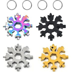 4 Pack Snowflake Multi-functional Tool, 18-in-1 Outdoor Magic Item, Portable and Practical.