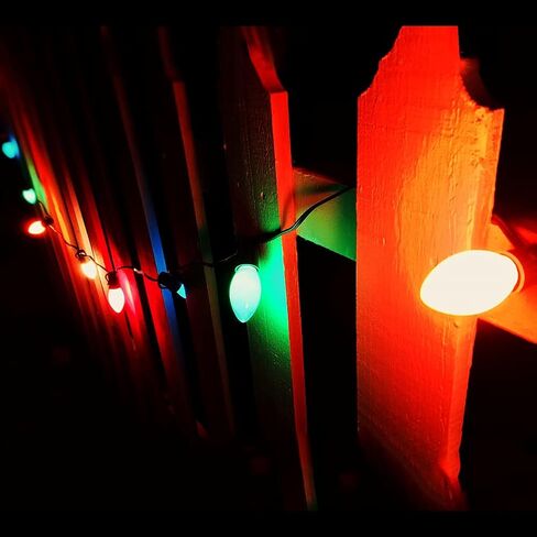 25 حزمة C9 مصابيح إضاءة عيد الميلاد متعددة الألوان، C9 مصابيح LED بديلة من السيراميك للإضاءة الخارجية لعيد الميلاد العتيق، E17/C9 قاعدة متوسطة - متعدد الألوان in Kuwait