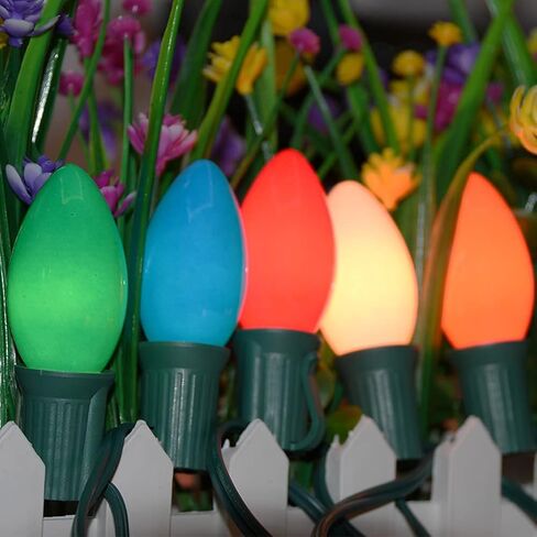 25 حزمة C9 مصابيح إضاءة عيد الميلاد متعددة الألوان، C9 مصابيح LED بديلة من السيراميك للإضاءة الخارجية لعيد الميلاد العتيق، E17/C9 قاعدة متوسطة - متعدد الألوان in Kuwait