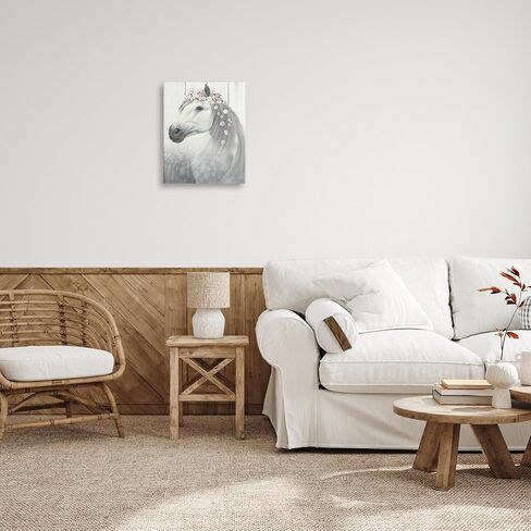 Stupell Industries Spirit Stallion Horse with Flower Crown Stretched Canvas Wall Art, Proudly Made in USA, Living Room 16 x 20 in Saudi Arabia