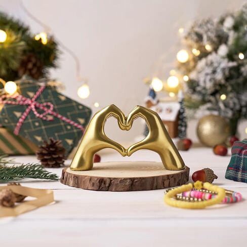 Heart Hands Sculpture Decor for Bedroom Living Room Bookshelf, Aesthetic Love Statues Accents Home Office Apartment Farmhouse Desk Table Decoration in Saudi Arabia