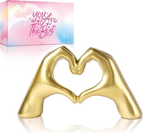 Heart Hands Sculpture Decor for Bedroom Living Room Bookshelf, Aesthetic Love Statues Accents Home Office Apartment Farmhouse Desk Table Decoration in Saudi Arabia