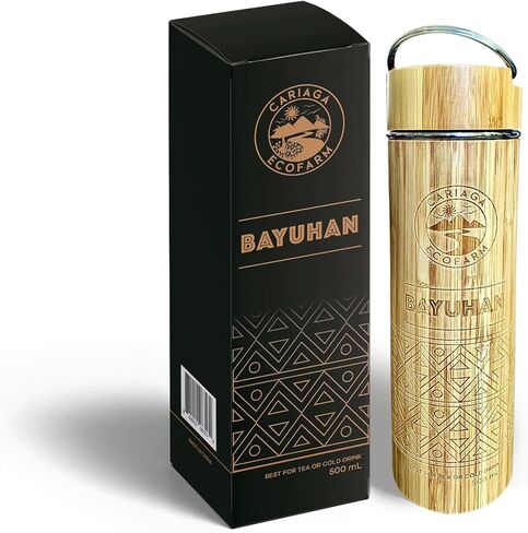 BAYUHAN Bamboo Water Bottle, Gift Items, Collectibles, Tea or coffee Bottle, Cold Drinks Bottle, Bamboo Tumbler, Removable Tea Infuser in Saudi Arabia