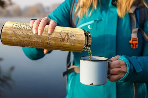 BAYUHAN Bamboo Water Bottle, Gift Items, Collectibles, Tea or coffee Bottle, Cold Drinks Bottle, Bamboo Tumbler, Removable Tea Infuser in Saudi Arabia