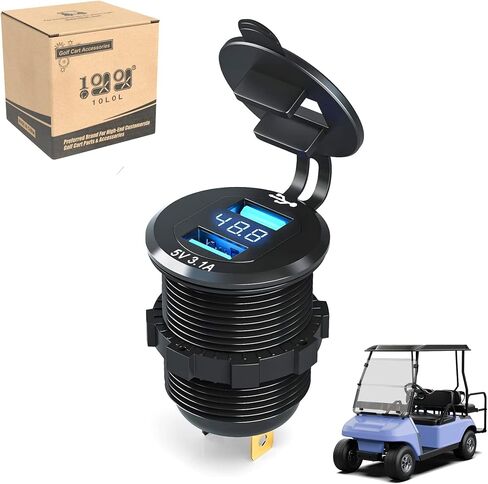 10L0L Golf Cart Charger Adapter,Dual Port USB Quick Charge 3.1,5A Fast Charging Charger Power Adapter for Golf Cart Club Car,EZGO and Yamaha (3.1 9-48V) in Saudi Arabia
