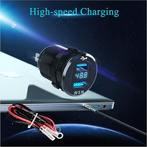 10L0L Golf Cart Charger Adapter,Dual Port USB Quick Charge 3.1,5A Fast Charging Charger Power Adapter for Golf Cart Club Car,EZGO and Yamaha (3.1 9-48V) in Saudi Arabia