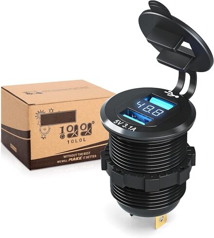 10L0L Golf Cart Charger Adapter,Dual Port USB Quick Charge 3.1,5A Fast Charging Charger Power Adapter for Golf Cart Club Car,EZGO and Yamaha (3.1 9-48V) in Saudi Arabia