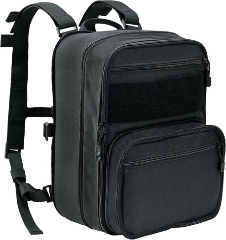 Tactical Expandable Flatpack, Chest Rig Backpack MOLLE Assault Pack Hydration Pack for PC Vest (Black) in Kuwait