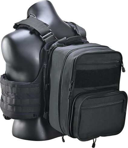Tactical Expandable Flatpack, Chest Rig Backpack MOLLE Assault Pack Hydration Pack for PC Vest (Black) in Kuwait
