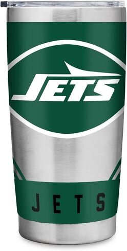 Rico Industries NFL Football New York Jets 20oz Stainless Steel Tumbler with Lid - Great for Coffee, Tea, Water or Cocktails in Saudi Arabia
