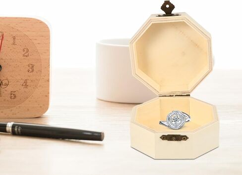 balacoo 3pcs Unfinished Wooden Boxes Hexagon Wooden Box Vintage Storage Box Storage Case Jewelry Box Trinket Container with Hinged Lid (Wood Color) in Kuwait