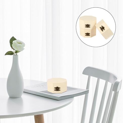 balacoo 3pcs Unfinished Wooden Boxes Hexagon Wooden Box Vintage Storage Box Storage Case Jewelry Box Trinket Container with Hinged Lid (Wood Color) in Kuwait