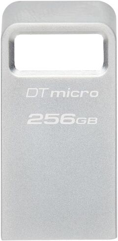 Kingston DataTraveler Micro 256GB USB Flash Drive | Ultra-Small Premium Metal Design | USB 3.2 Gen 1 | Speeds up to 200MB/s | DTMC3G2/256GB,Silver in Kuwait