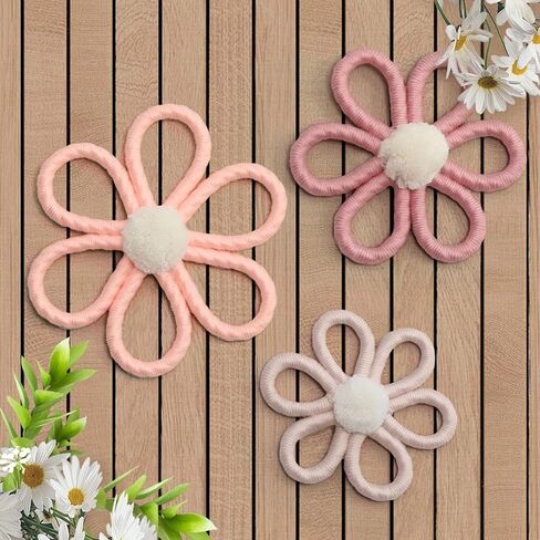 Daisy Flowers Wall Hanging Decoration Boho Woven Nursery Decor for Girl Kids Bedroom in Saudi Arabia
