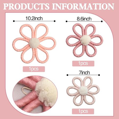 Daisy Flowers Wall Hanging Decoration Boho Woven Nursery Decor for Girl Kids Bedroom in Saudi Arabia