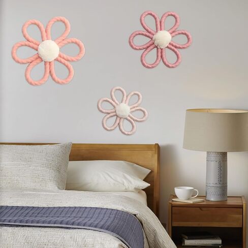 Daisy Flowers Wall Hanging Decoration Boho Woven Nursery Decor for Girl Kids Bedroom in Saudi Arabia