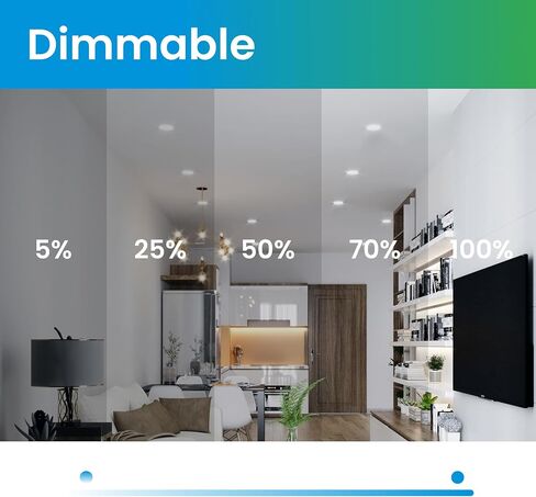 4 بوصات LED يمكن أن تضيء الإضاءة المحدثة، يمكن اختيارها 2700K/3000K/4000K/5000K/6000K قابلة للتعتيم، زخرفة ناعمة، 9W=75W، 800 LM، مجموعة تحويل بديلة، ETL Energy Star (عبوة واحدة) in Saudi Arabia