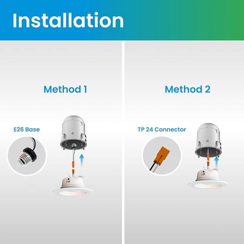 4 بوصات LED يمكن أن تضيء الإضاءة المحدثة، يمكن اختيارها 2700K/3000K/4000K/5000K/6000K قابلة للتعتيم، زخرفة ناعمة، 9W=75W، 800 LM، مجموعة تحويل بديلة، ETL Energy Star (عبوة واحدة) in Saudi Arabia