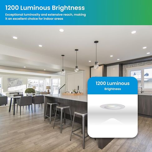 4 بوصات LED يمكن أن تضيء الإضاءة المحدثة، يمكن اختيارها 2700K/3000K/4000K/5000K/6000K قابلة للتعتيم، زخرفة ناعمة، 9W=75W، 800 LM، مجموعة تحويل بديلة، ETL Energy Star (عبوة واحدة) in Saudi Arabia
