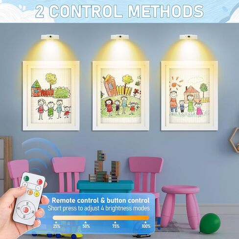 Gerrii 3 Set Art Frames and Battery Operated Picture Light Display Picture Artwork Frame Changeable Front Opening Painting Frame Wall Storage Picture Frame with Light(White,8.5 x 11 Inch) in Saudi Arabia