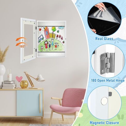 Gerrii 3 Set Art Frames and Battery Operated Picture Light Display Picture Artwork Frame Changeable Front Opening Painting Frame Wall Storage Picture Frame with Light(White,8.5 x 11 Inch) in Saudi Arabia