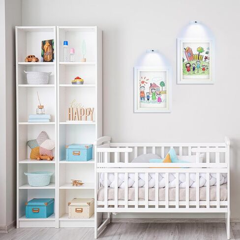Gerrii 3 Set Art Frames and Battery Operated Picture Light Display Picture Artwork Frame Changeable Front Opening Painting Frame Wall Storage Picture Frame with Light(White,8.5 x 11 Inch) in Saudi Arabia